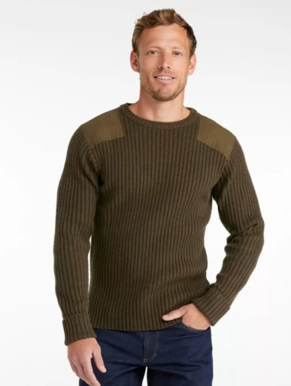 L L Bean Brown Commando Lambswool Crewneck Sweater NWT